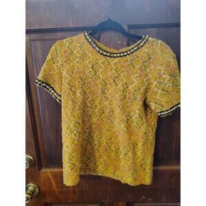 Zara Knit Yellow Blouse Medium